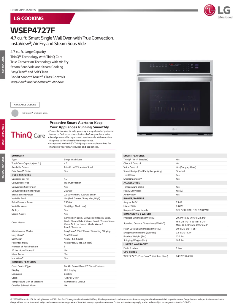 Imagen de la primera página del manual del dispositivo WSEP4727F