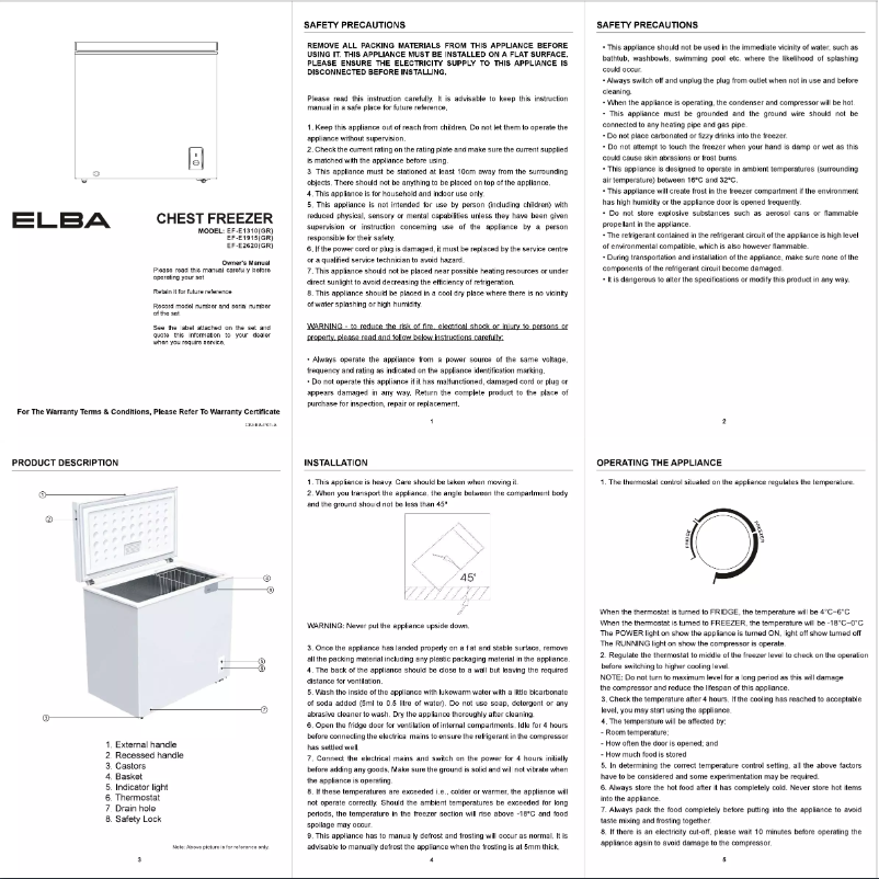 Página 1 del manual Manual de usuario Elba ARTICO EF-E2620(GR)
