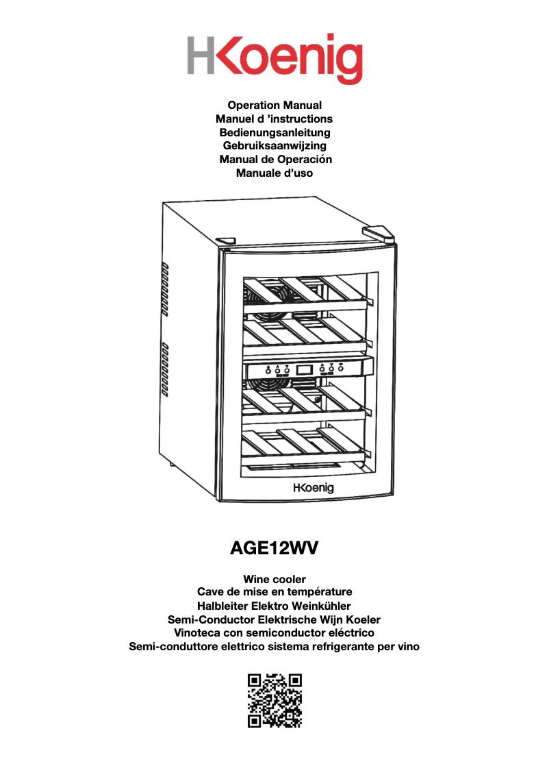 Página 1 del manual Manual de usuario H.Koenig AGE12WV