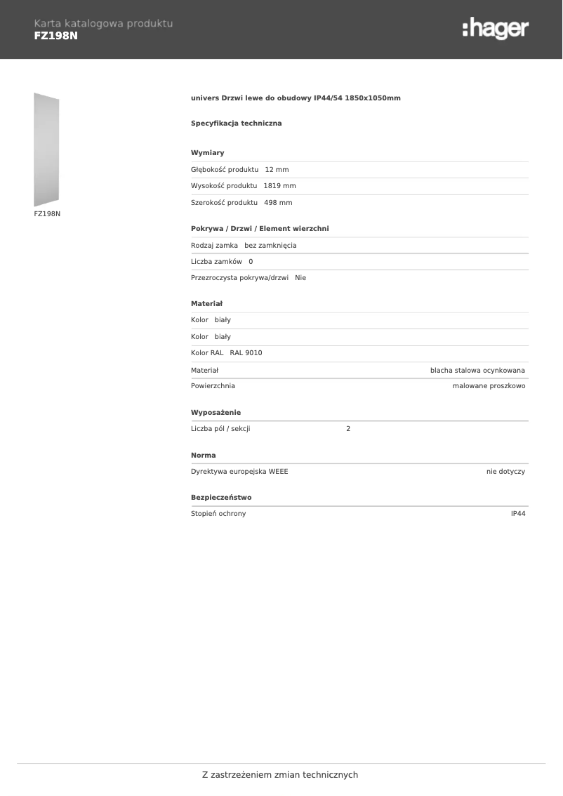 Página 1 del manual Manual de usuario Hager FZ198N