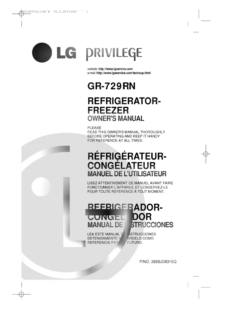 Página nº 1 - Manual de usuario LG GR-T722ATCA