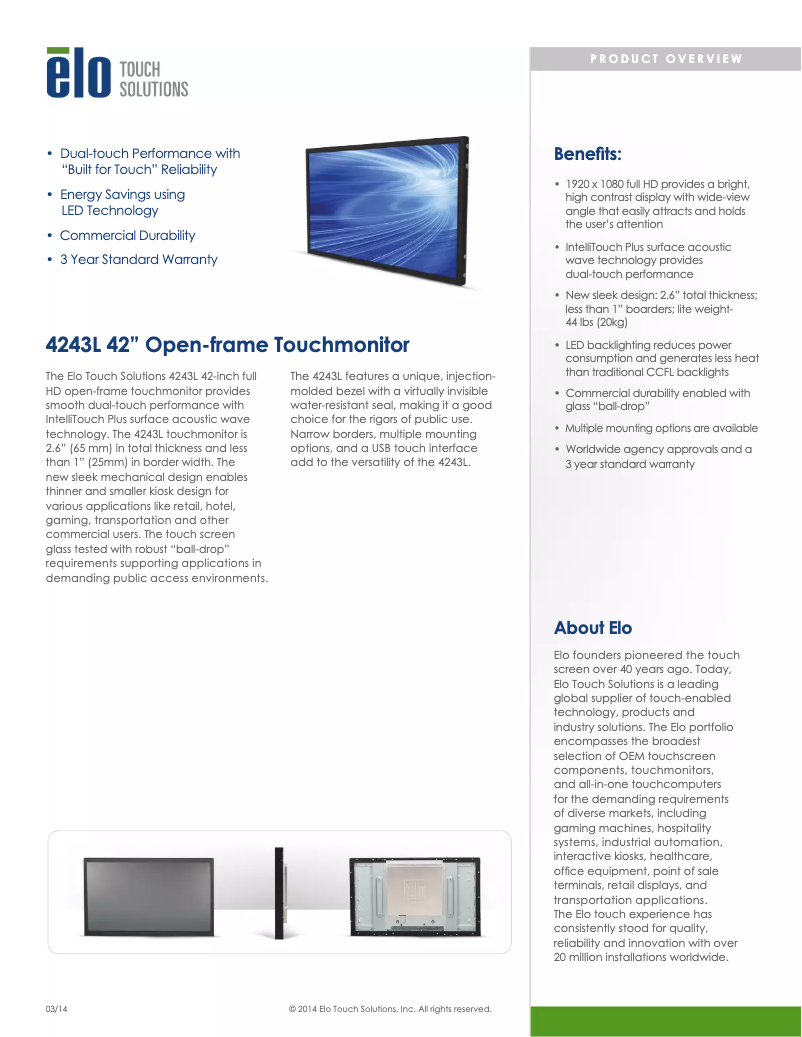 Imagen de la primera página del manual del dispositivo 4243L