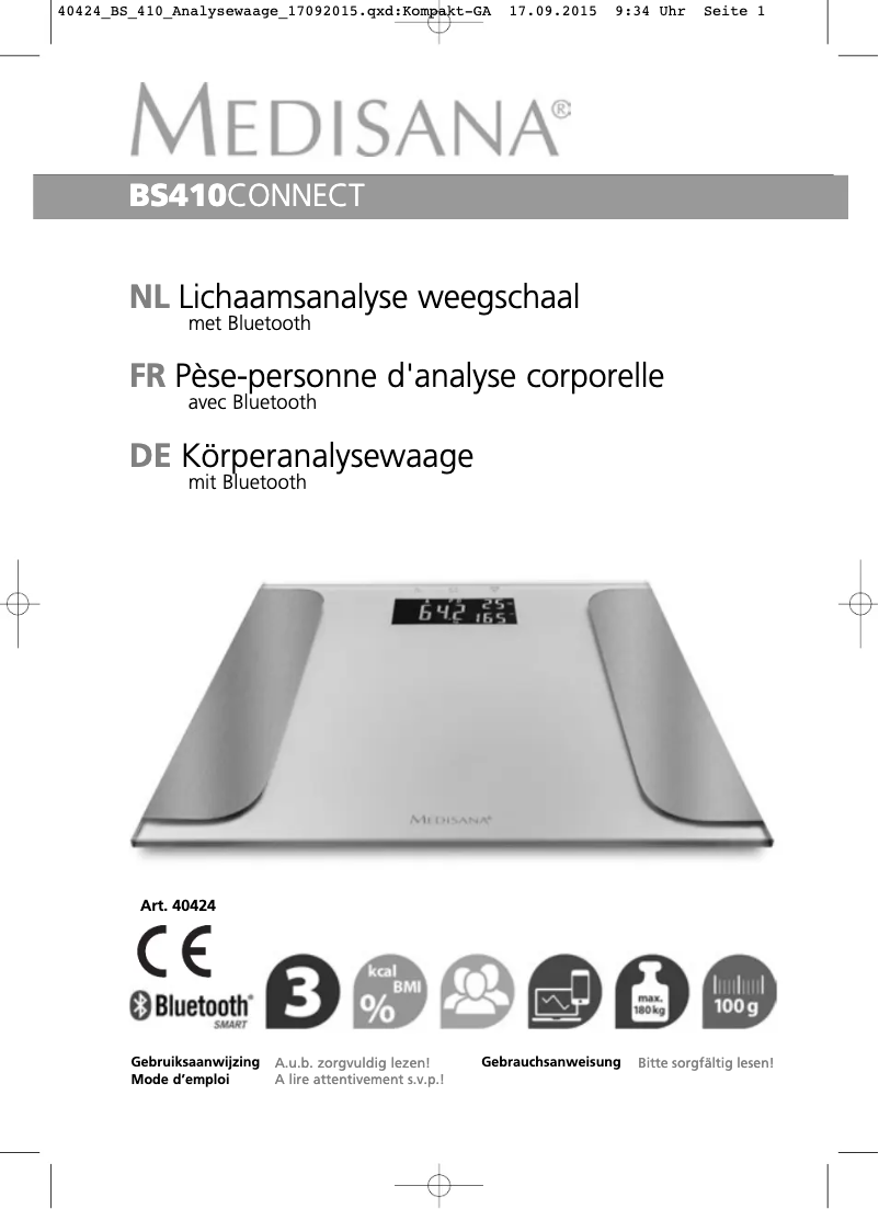 Página nº 1 - Manual de usuario Medisana BS 410 Connect