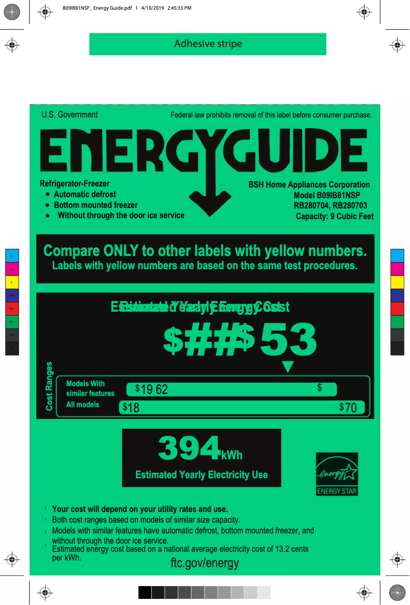 Página 1 del manual Etiqueta energética Gaggenau RB280704