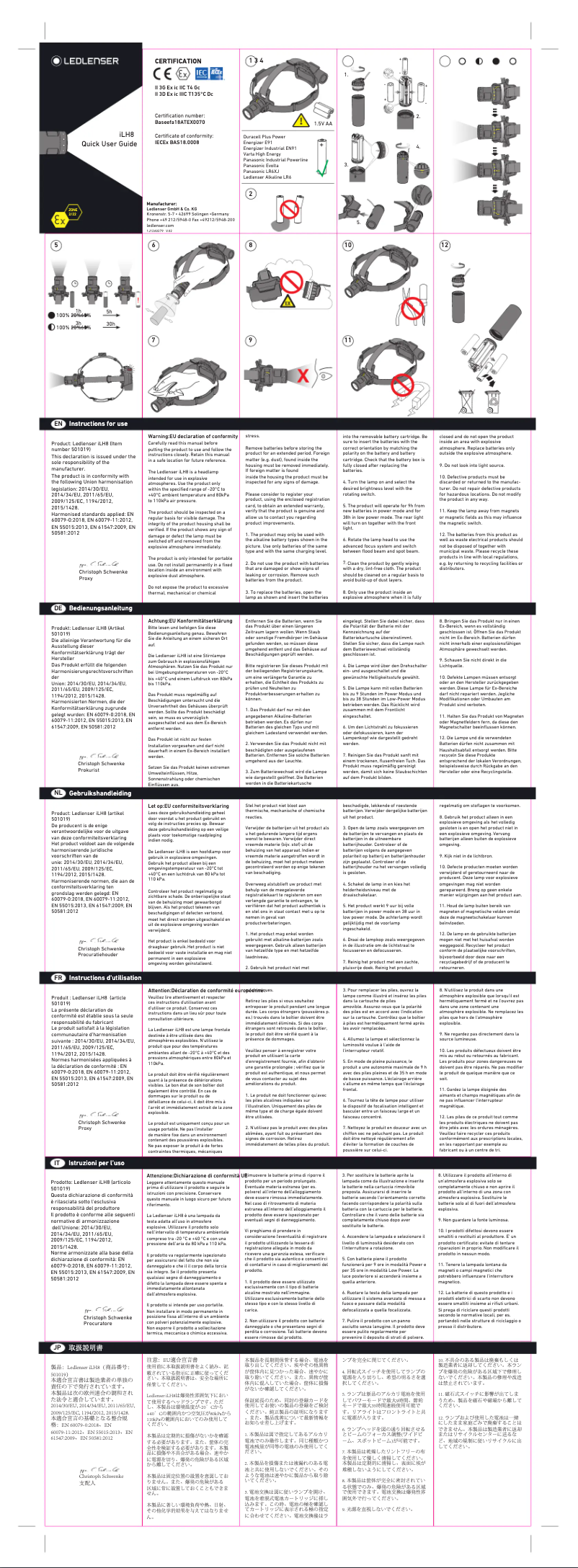 Página 1 del manual Manual de usuario Ledlenser iLH8