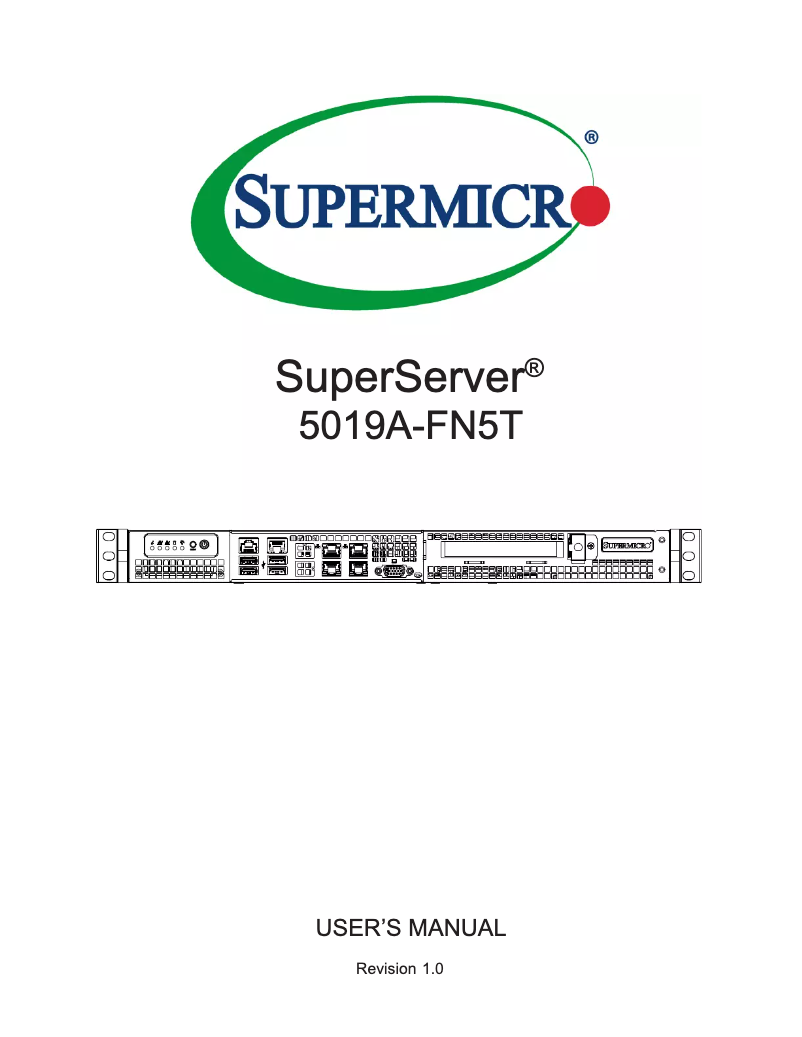 Página 1 del manual Manual de usuario Supermicro SYS-5019A-FN5T