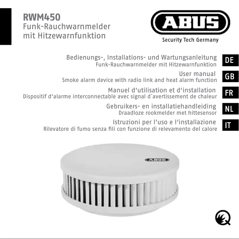 Página 1 del manual Instrucciones / montaje Abus RWM450
