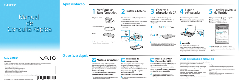Página nº 1 - Manual de usuario Sony Vaio VGN-SR450A