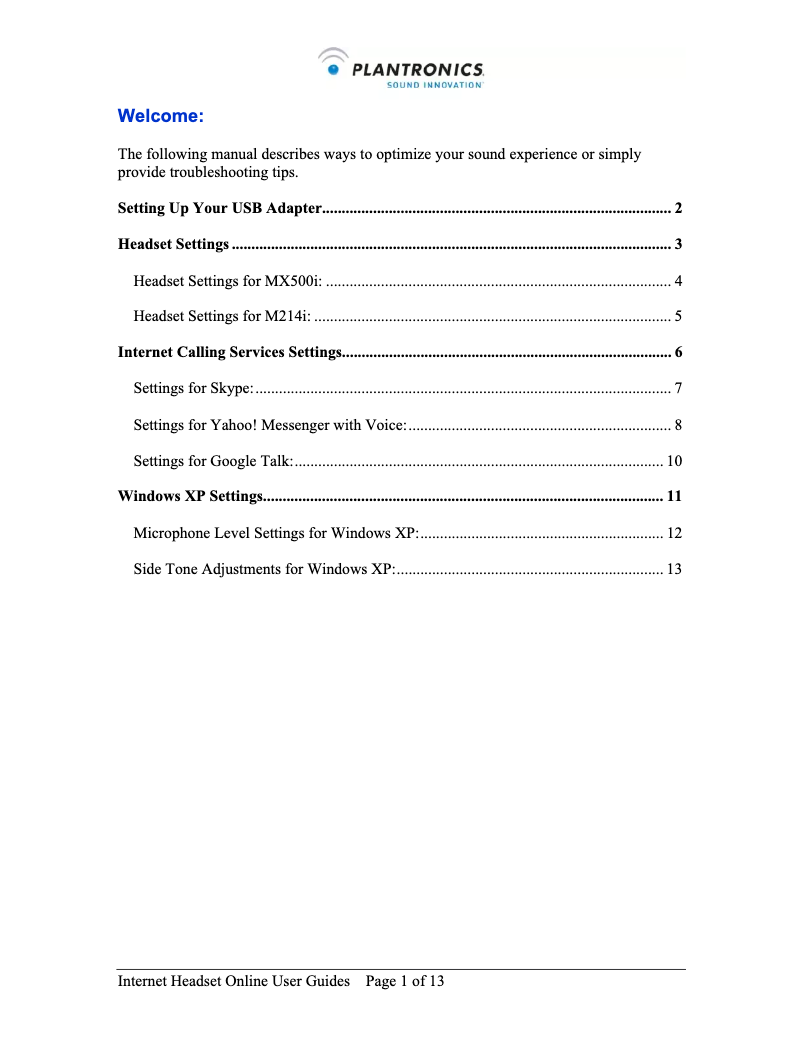 Imagen de la primera página del manual del dispositivo MX500i