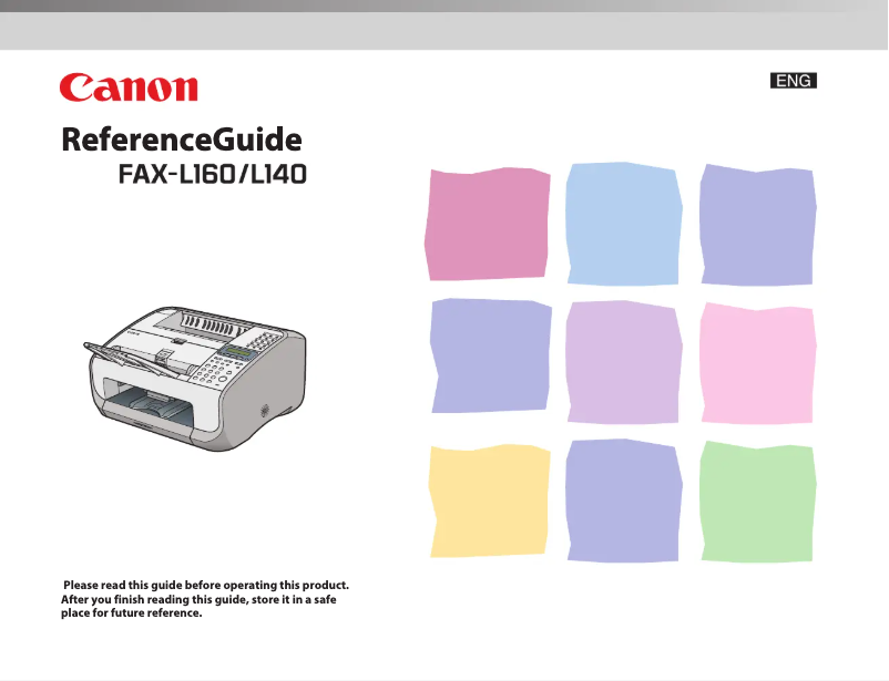 Imagen de la primera página del manual del dispositivo i-Sensys FAX-L160