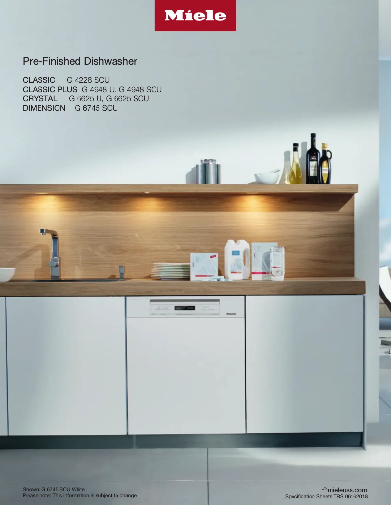 Página 1 del manual Ficha técnica Miele G 4948 SCU CLST