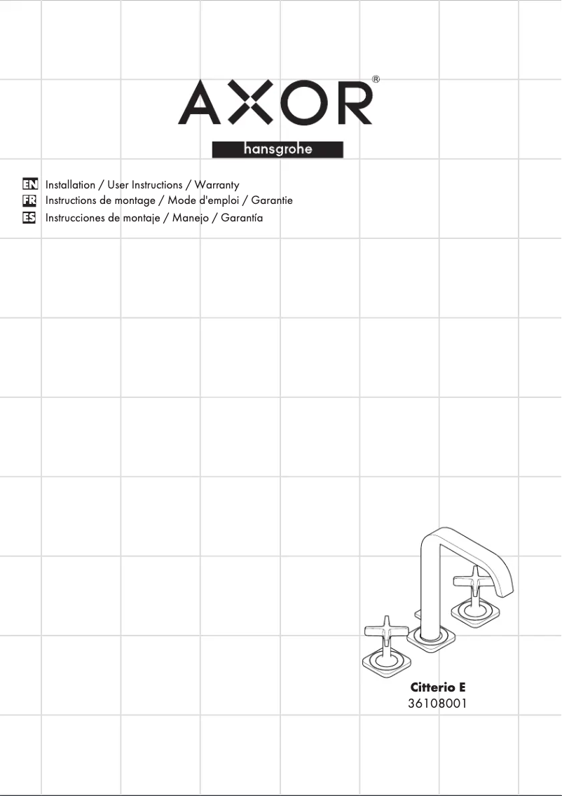 Página 1 del manual Manual de usuario Axor Citterio E 36108001