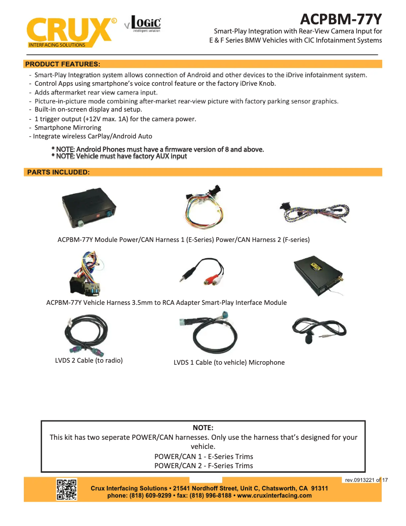 Imagen de la primera página del manual del dispositivo ACPBM-77Y