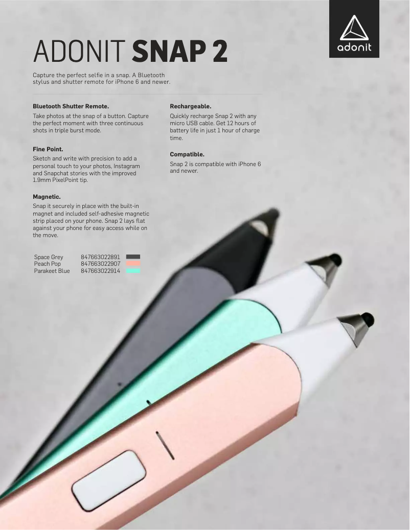 Página 1 del manual Manual de usuario Adonit Snap 2