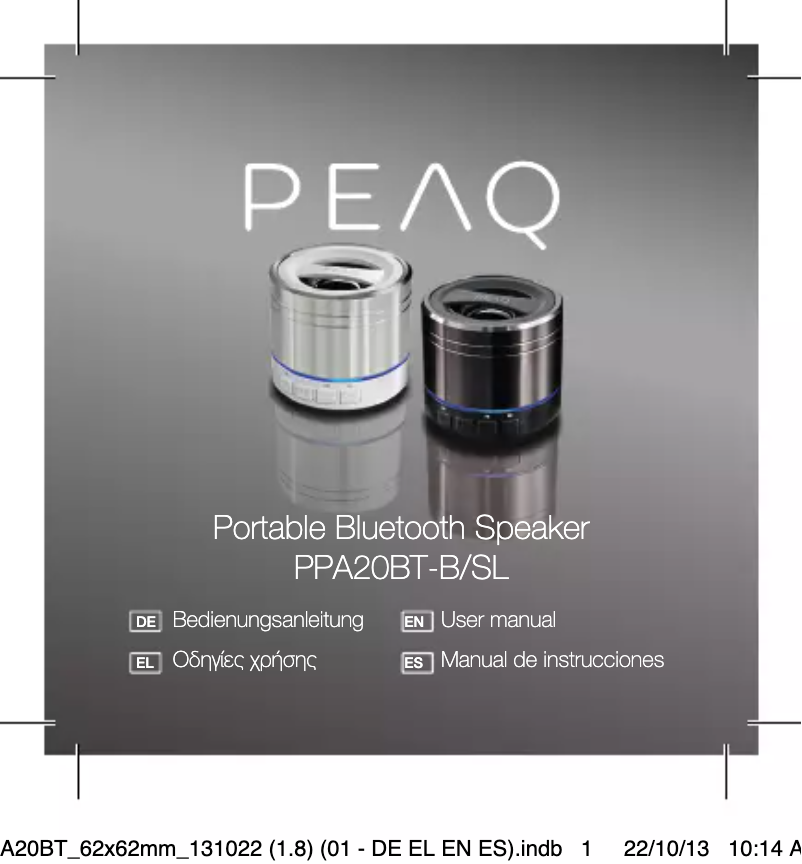 Imagen de la primera página del manual del dispositivo PPA20BT-B