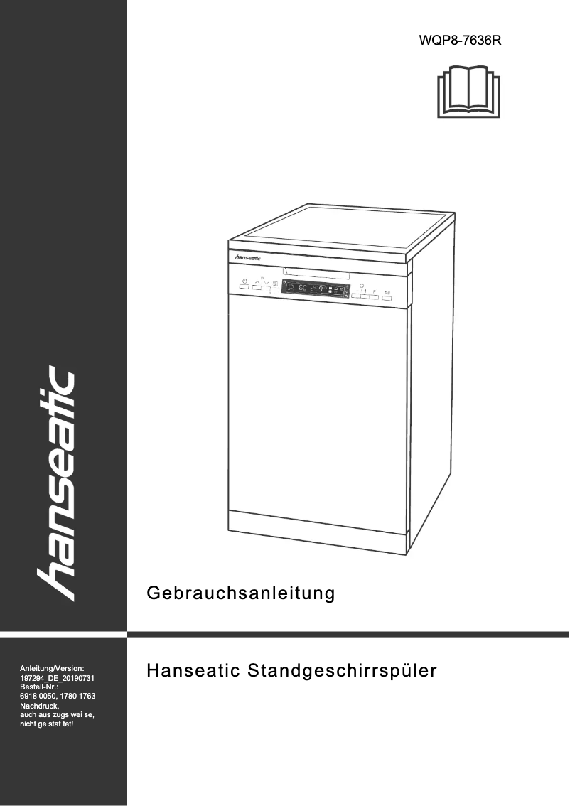 Imagen de la primera página del manual del dispositivo WQP8-7636R