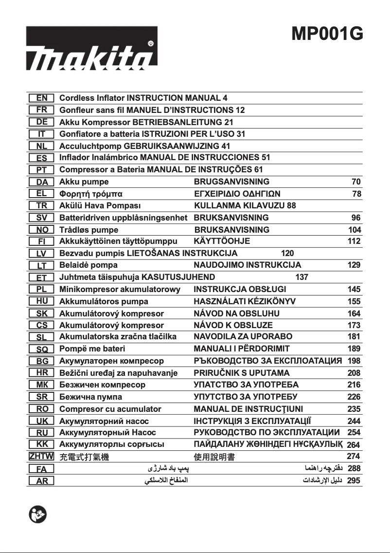 Página 1 del manual Manual de usuario Makita MP001G