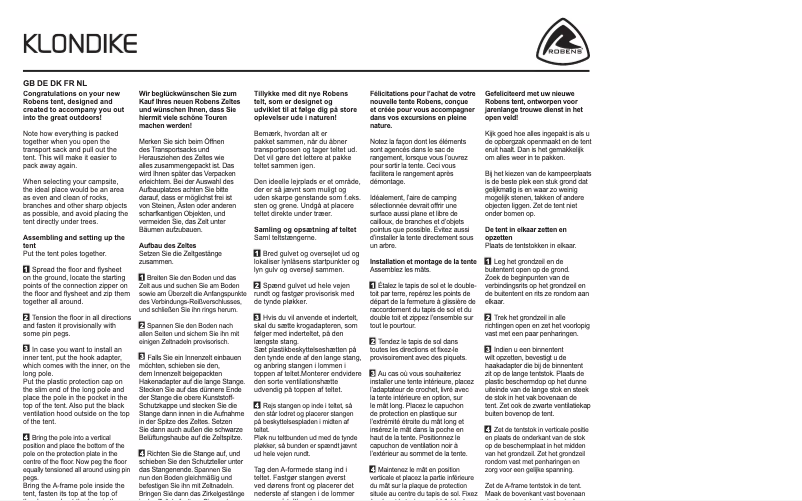 Página nº 1 - Manual de usuario Robens Klondike