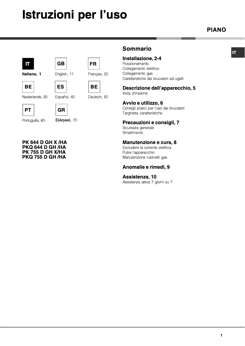 Imagen de la primera página del manual del dispositivo PKQ 755 D GH (K) /HA