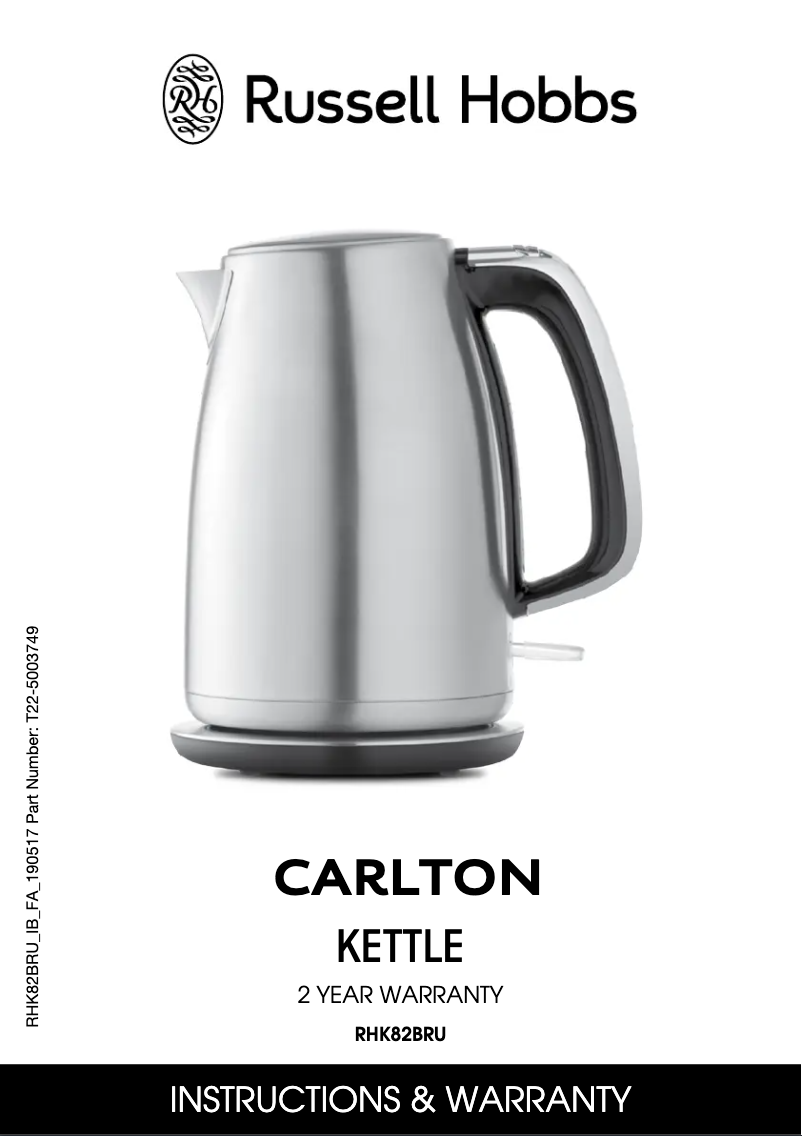 Página 1 del manual Manual de usuario Russell Hobbs Carlton RHK82BRU