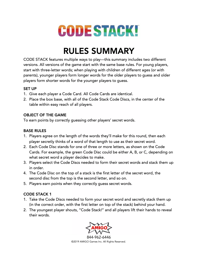 Página 1 del manual Manual de usuario Amigo Code Stack!