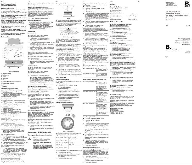 Página 1 del manual Manual de usuario Berker 170110