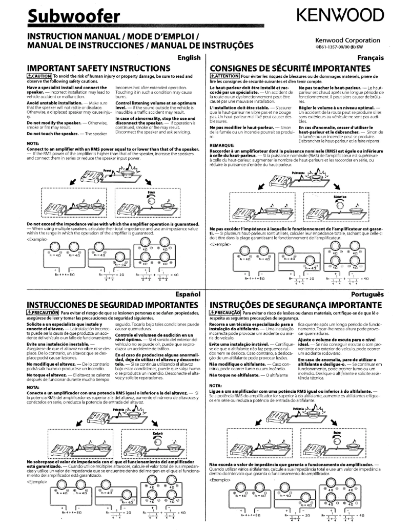 Imagen de la primera página del manual del dispositivo Excelon XR-W12F