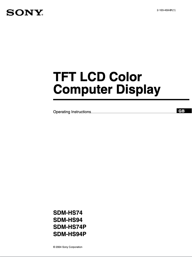 Página 1 del manual Manual de usuario Sony SDM-HS94P