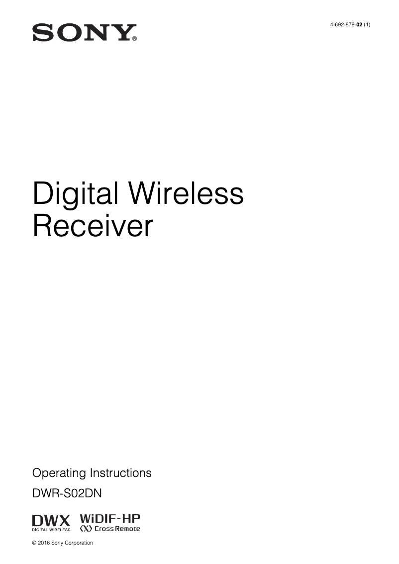 Página nº 1 - Manual de usuario Sony DWR-S02DN