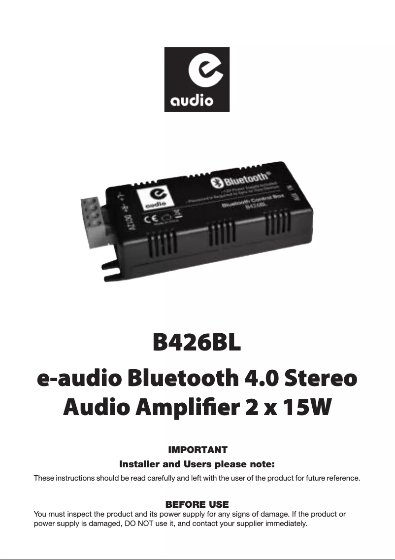 Página 1 del manual Manual de usuario E-Audio B426BL