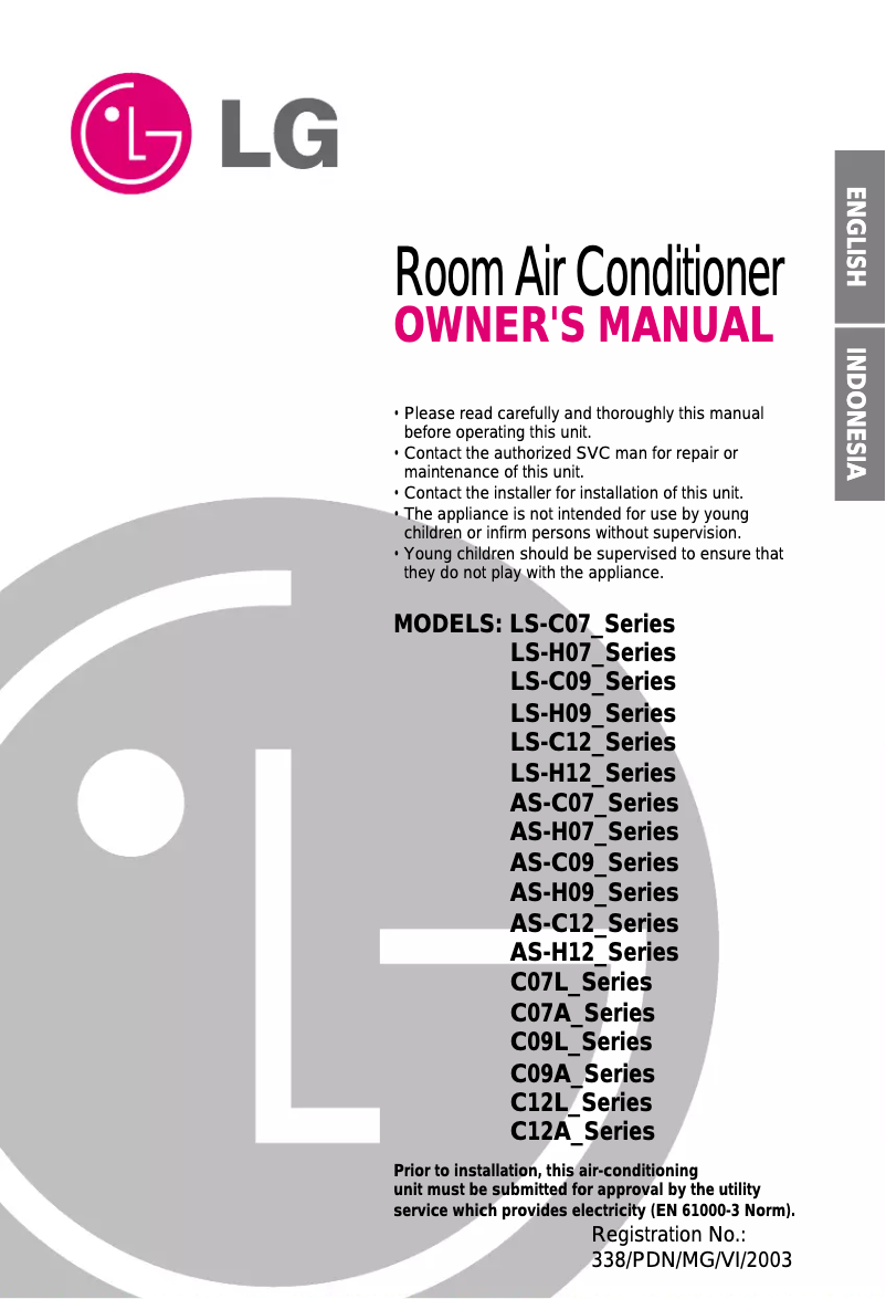 Página 1 del manual Manual de usuario LG LSUC076ZBC0