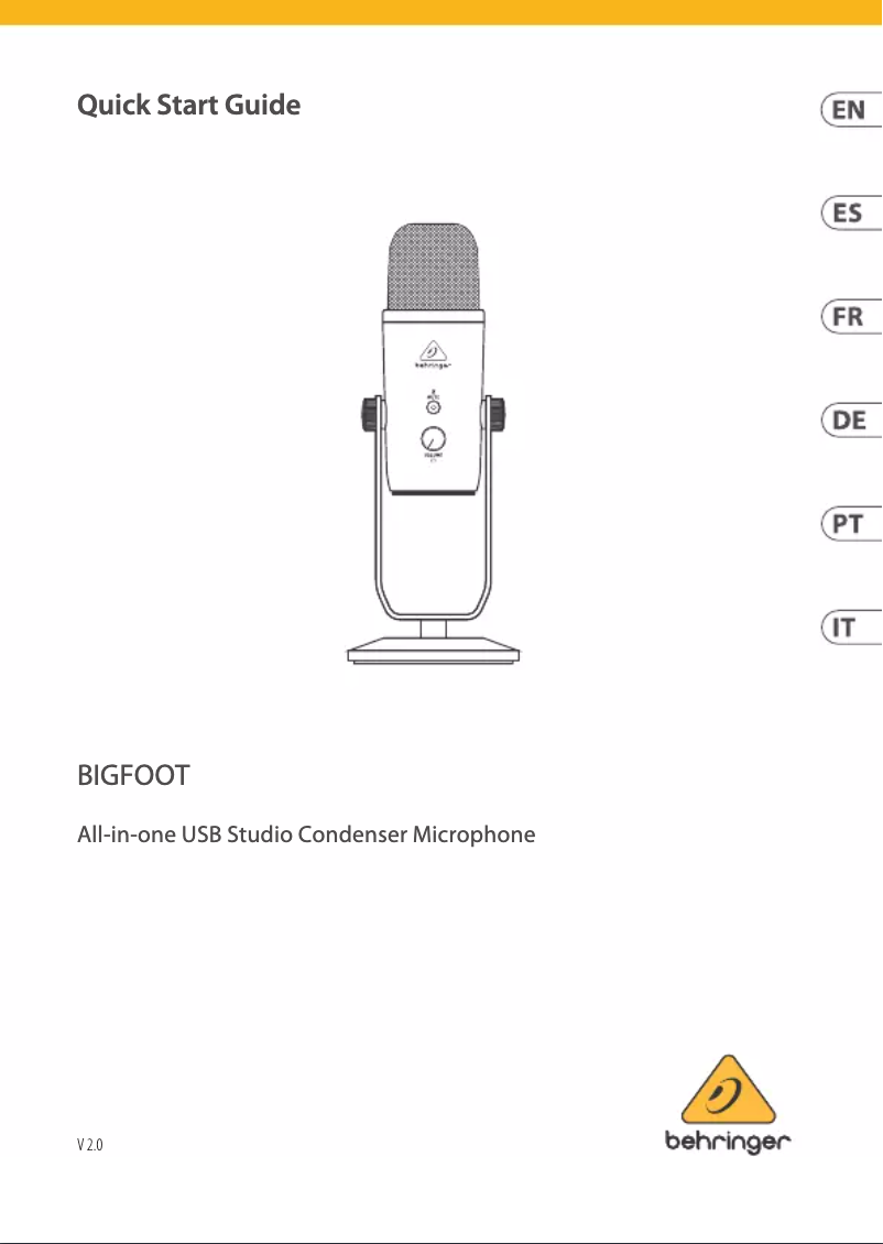 Página 1 del manual Manual de usuario Behringer BIGFOOT