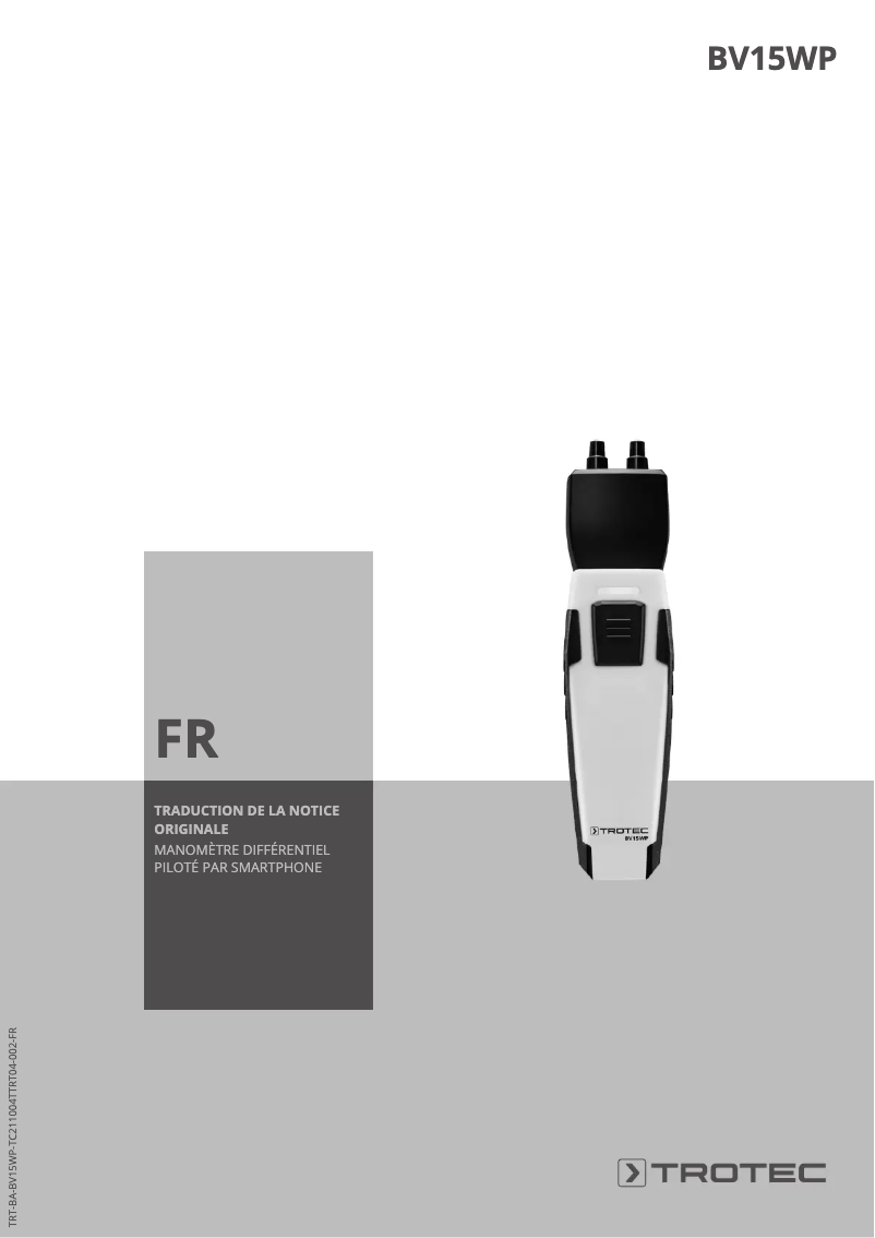 Página 1 del manual Manual de usuario Trotec BV15WP