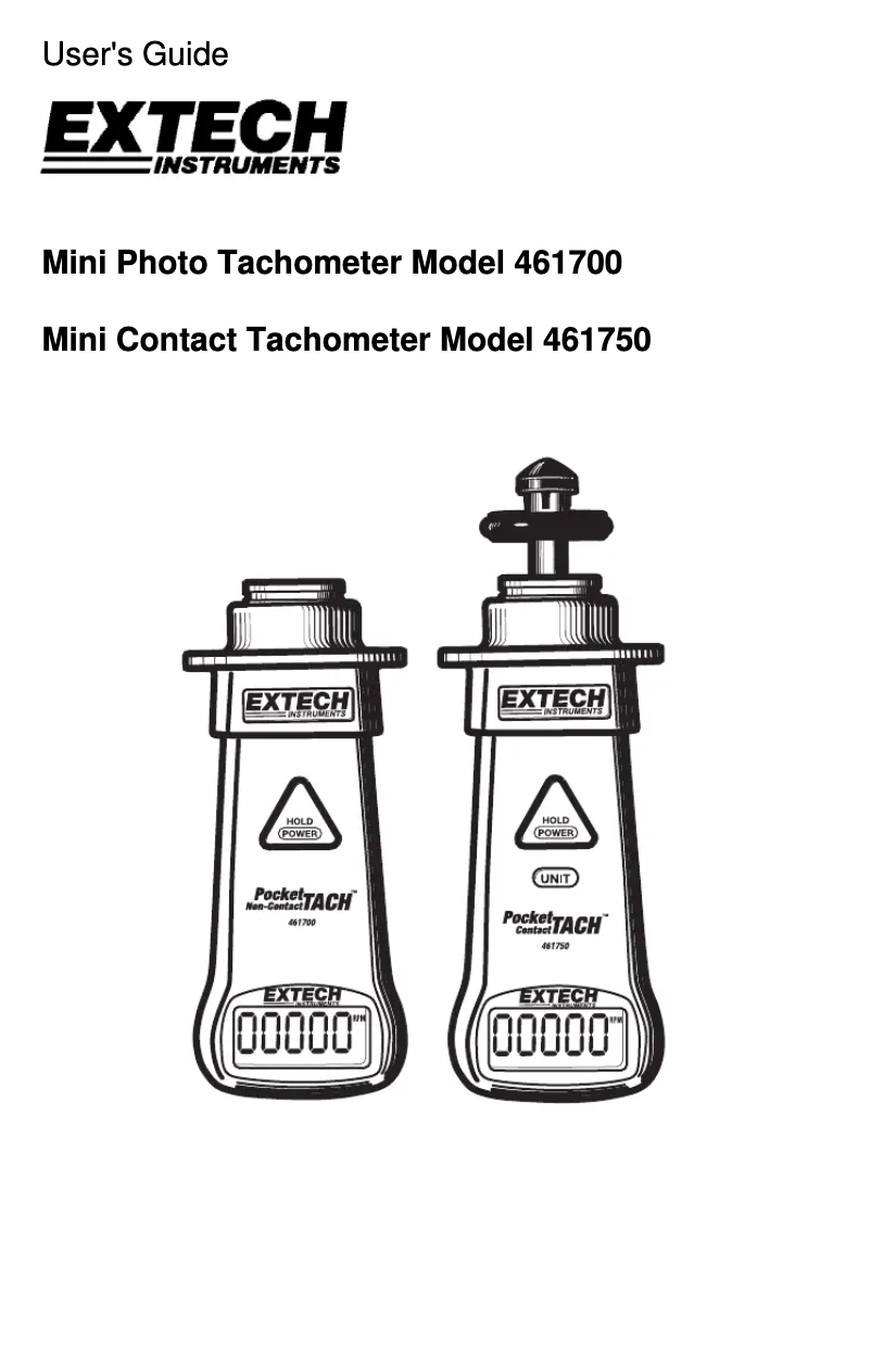 Página 1 del manual Manual de usuario Extech 461750
