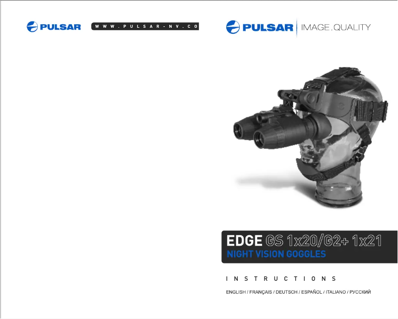 Página 1 del manual Manual de usuario Pulsar Goggles Edge GS