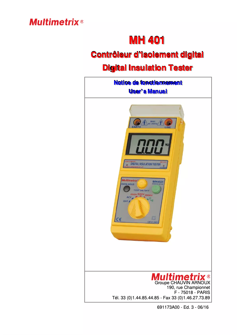 Página 1 del manual Manual de usuario Multimetrix MH 401