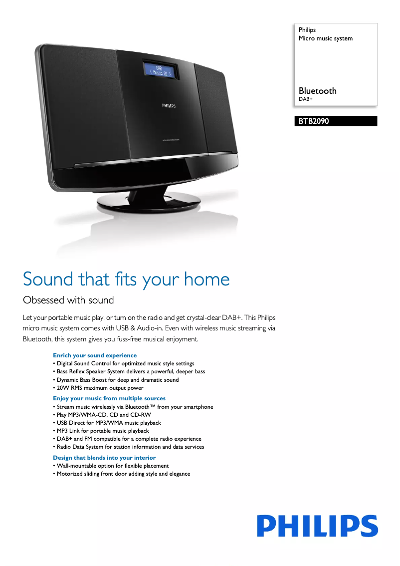 Imagen de la primera página del manual del dispositivo BTB2090