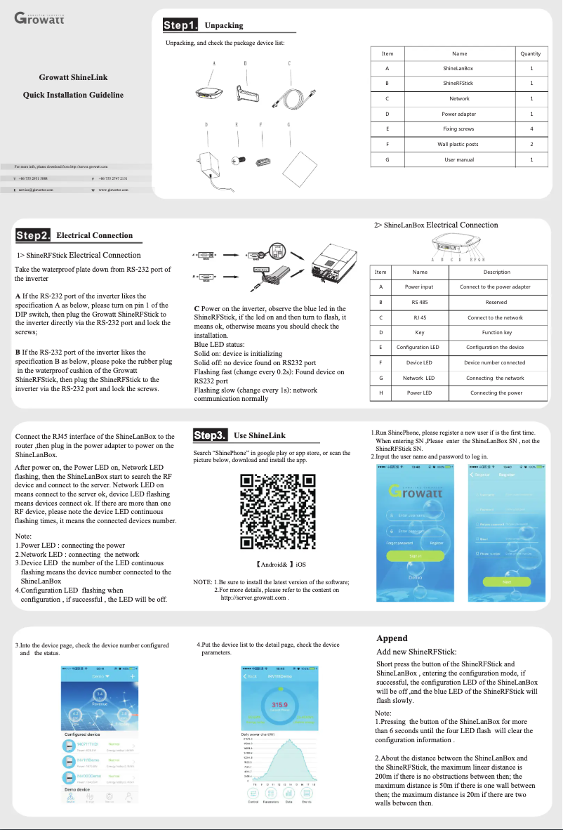Página 1 del manual Manual de usuario Growatt Shine RF Stick