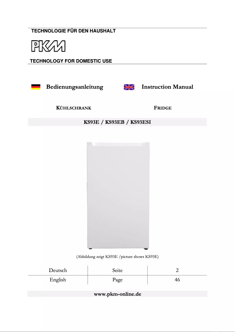 Imagen de la primera página del manual del dispositivo KS93EB