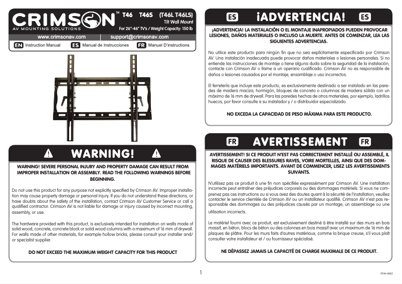 Imagen de la primera página del manual del dispositivo T46L