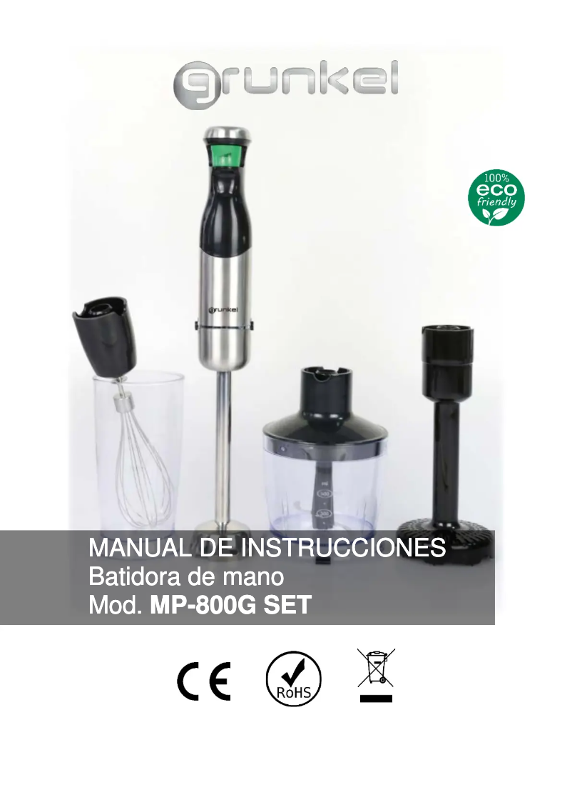 Imagen de la primera página del manual del dispositivo MP-800G Set