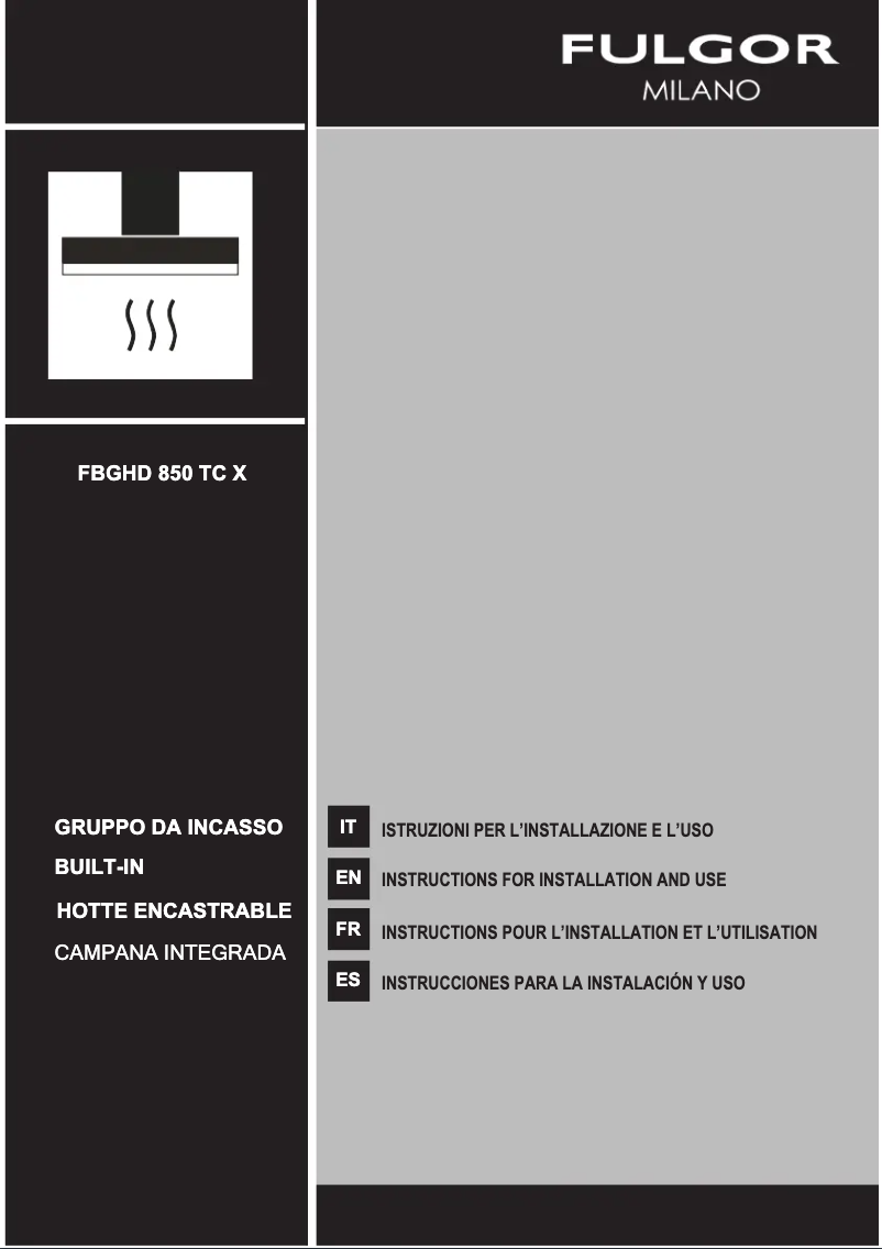 Página nº 1 - Guía de instalación Fulgor Milano FBGHD 850 TC X