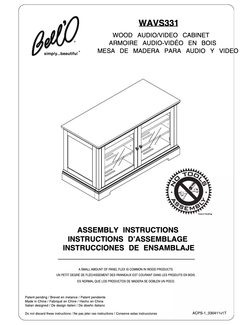 Imagen de la primera página del manual del dispositivo WAVS-331