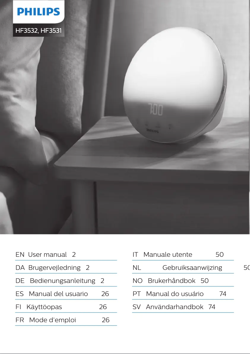 Imagen de la primera página del manual del dispositivo Wake-up Light HF3532