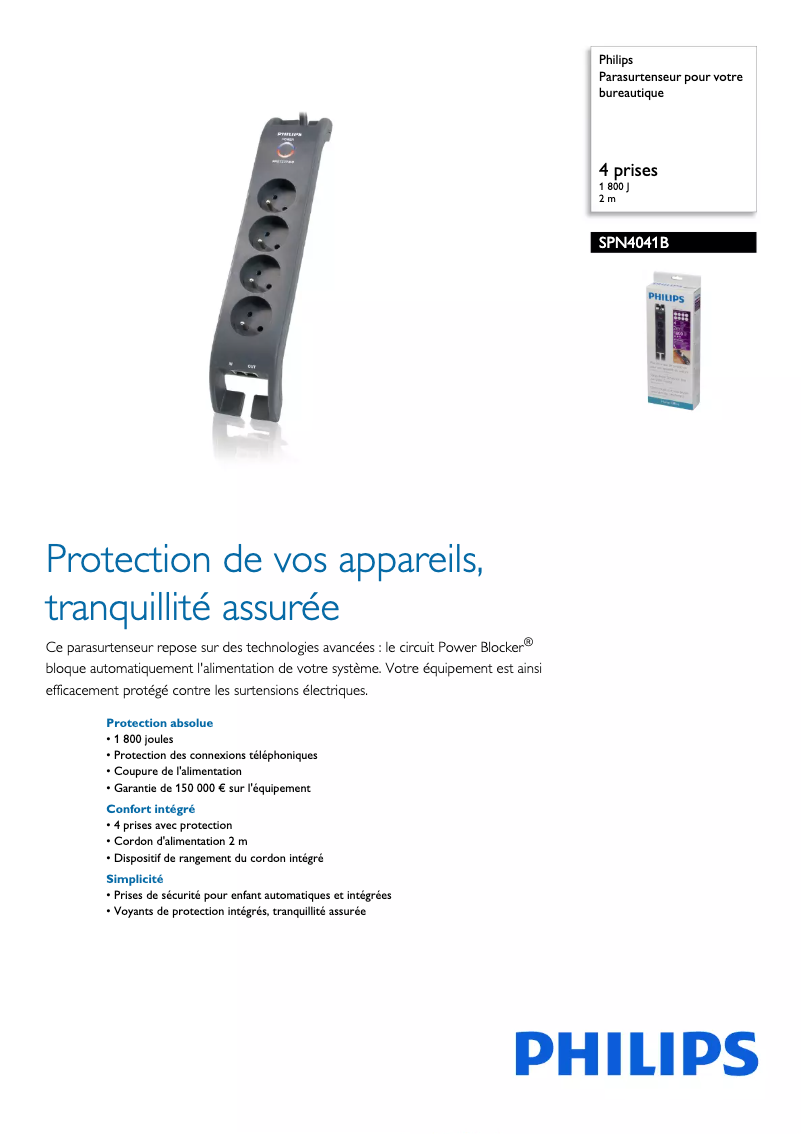 Imagen de la primera página del manual del dispositivo SPN4041B