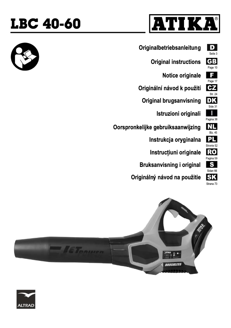Página 1 del manual Manual de usuario ATIKA LBC 40-60