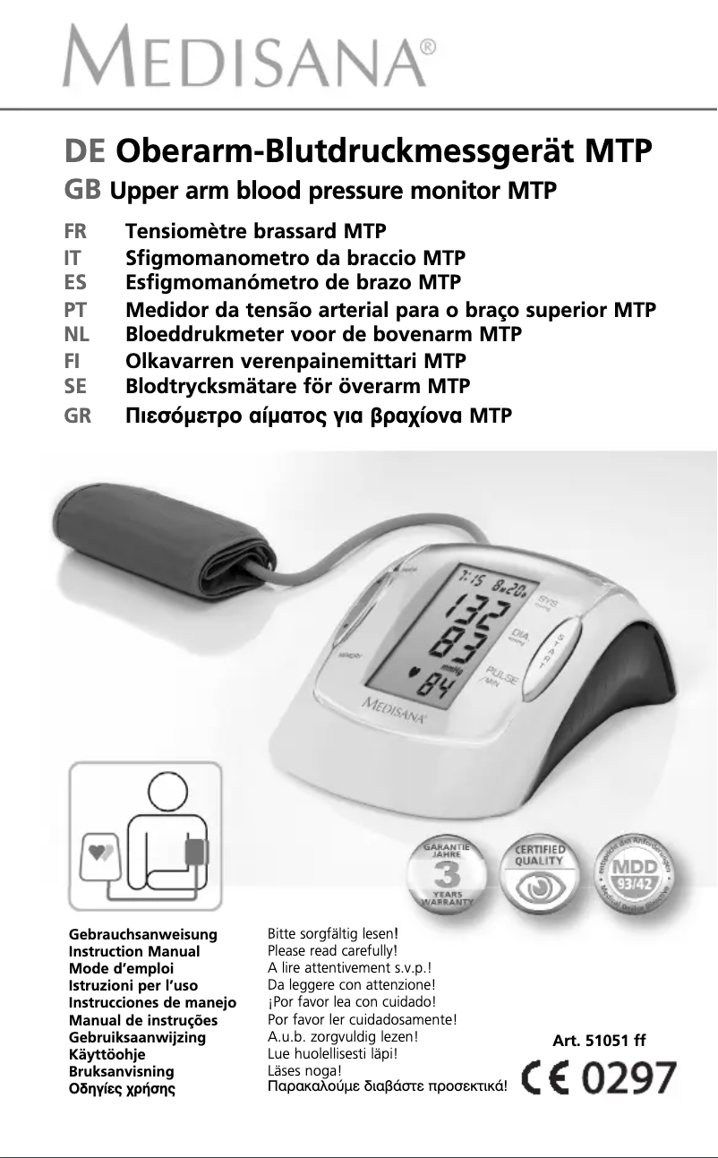 Página nº 1 - Manual de usuario Medisana MTP 51052