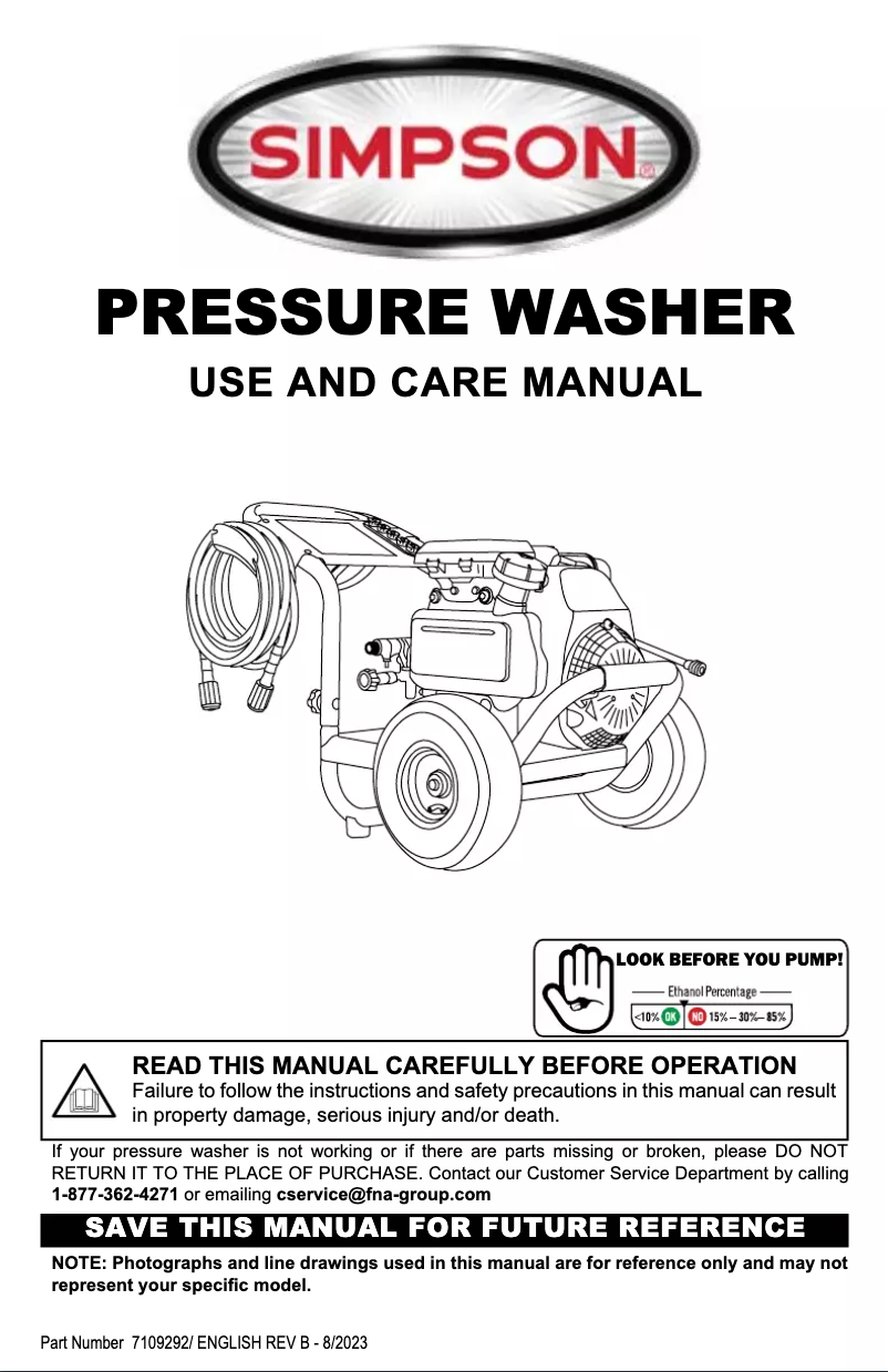 Página 1 del manual Manual de usuario Simpson Megashot MS60852-S