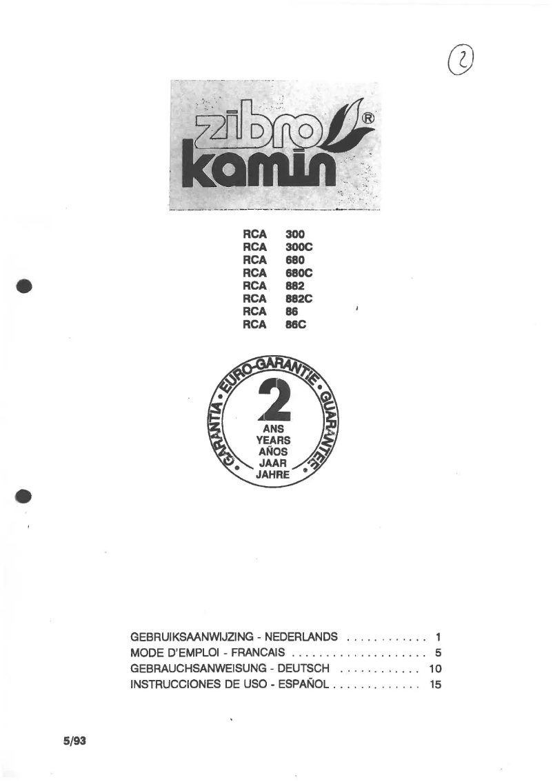 Página 1 del manual Manual de usuario Zibro Kamin RCA 300 C