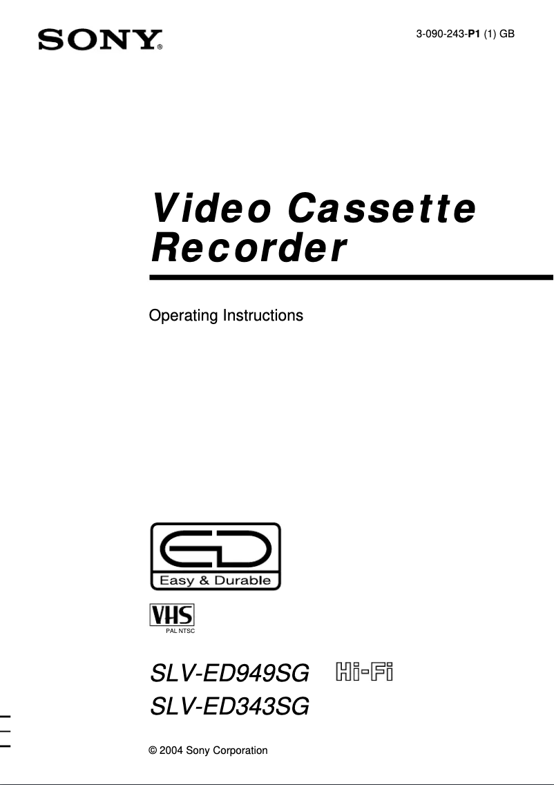 Página 1 del manual Manual de usuario Sony SLV-ED343ME